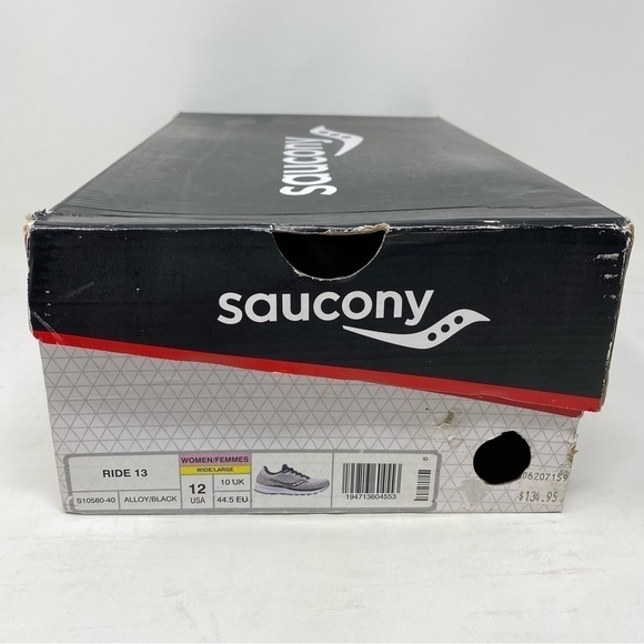 WOMEN'S SAUCONY RIDE 13, GREY/BLACK, 12 D WIDE - Picture 7 of 7